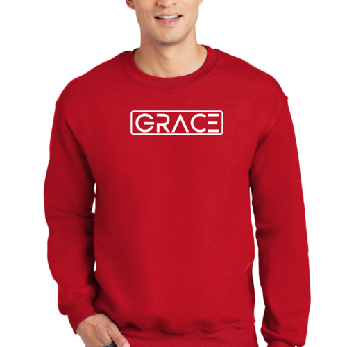 Adult Unisex Long Sleeve Sweatshirt, Grace Christian Inspiration Word