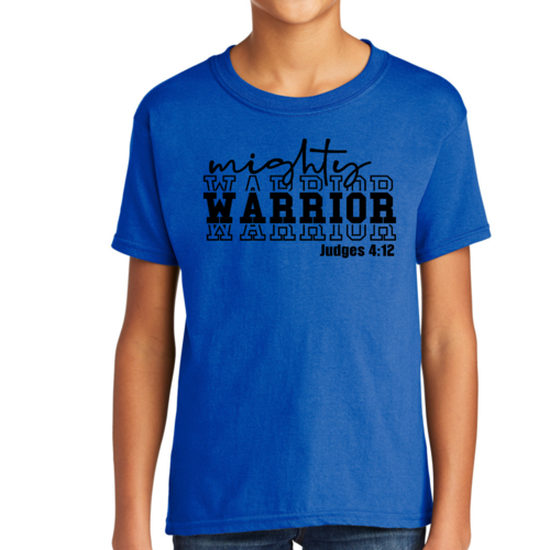 Boys Short Sleeve T-Shirt, Mighty Warrior - Christian Inspiration