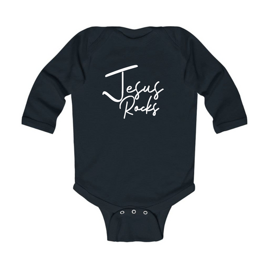 Infant Long Sleeve Graphic T-shirt, Jesus Rocks Print