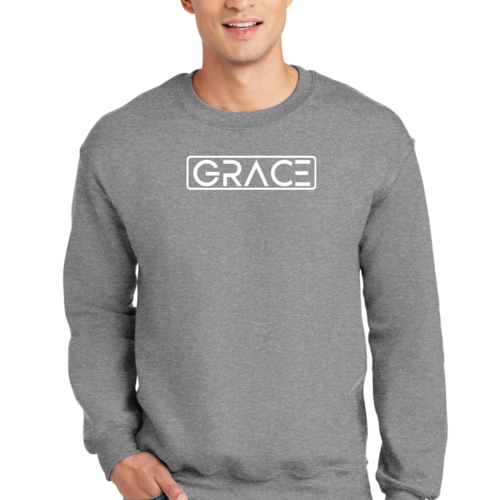 Adult Unisex Long Sleeve Sweatshirt, Grace Christian Inspiration Word