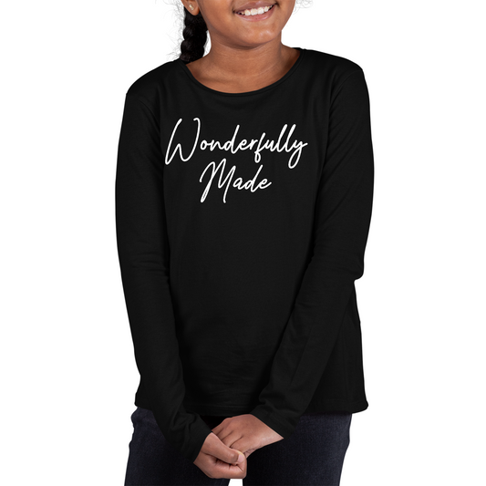 Youth Long Sleeve Graphic T-shirt, Wonderfully Made