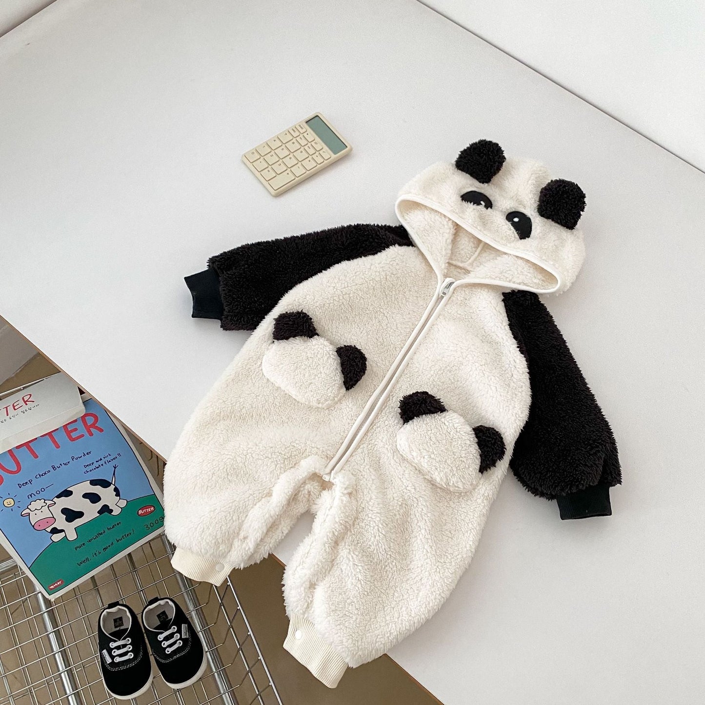 Autumn and Winter New Arrival Baby Unisex Simple Panda Pattern Long