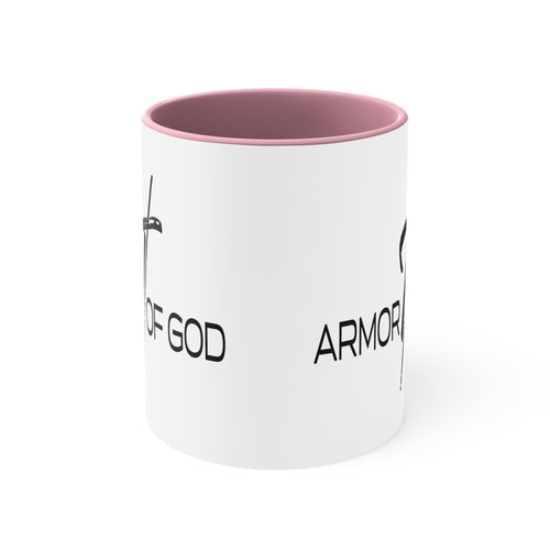 Two-tone Accent Ceramic Mug 11oz, Armor Of God Scripture Quote Bible