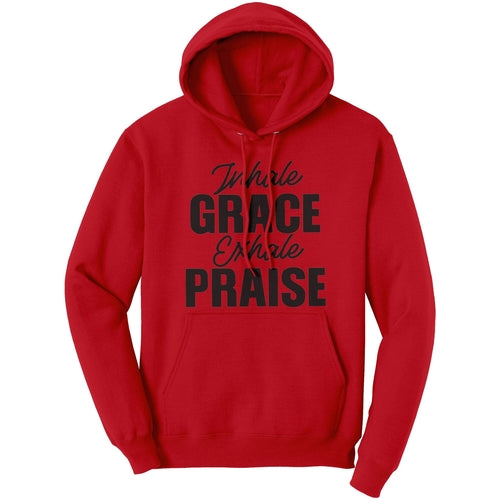 Graphic Hoodie Sweatshirt, Inhale Grade Exhale Praise Hooded Shirt