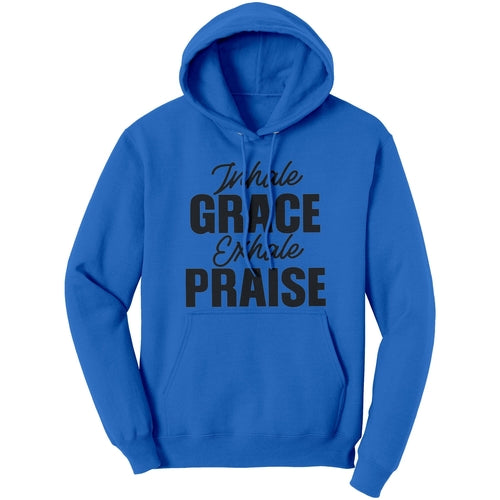 Graphic Hoodie Sweatshirt, Inhale Grade Exhale Praise Hooded Shirt