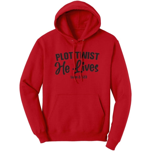 Graphic Hoodie Sweatshirt, Plot Twist He Lives Hooded Shirt