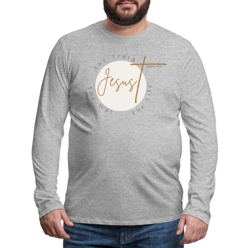 Mens Graphic Tee, Jesus The Truth The Way The Life, Long Sleeve Shirt