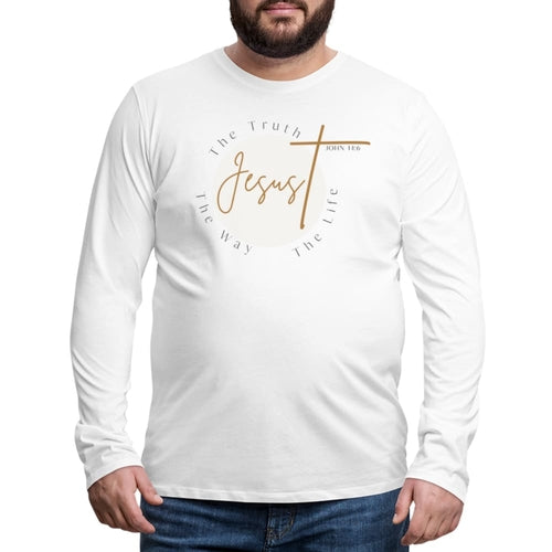 Mens Graphic Tee, Jesus The Truth The Way The Life, Long Sleeve Shirt