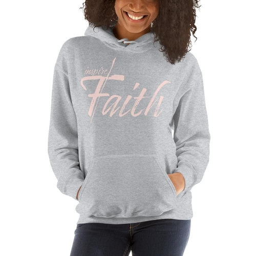 Womens Hoodie - Pullover Sweatshirt - Pink Graphic / Inspire Faith