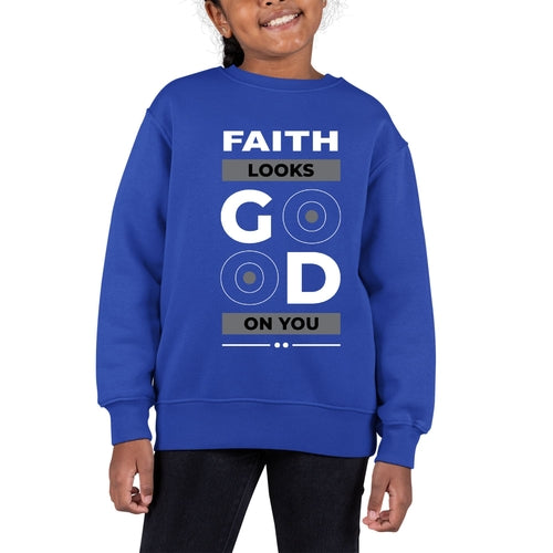 Youth Graphic Sweatshirt Faith Looks Good