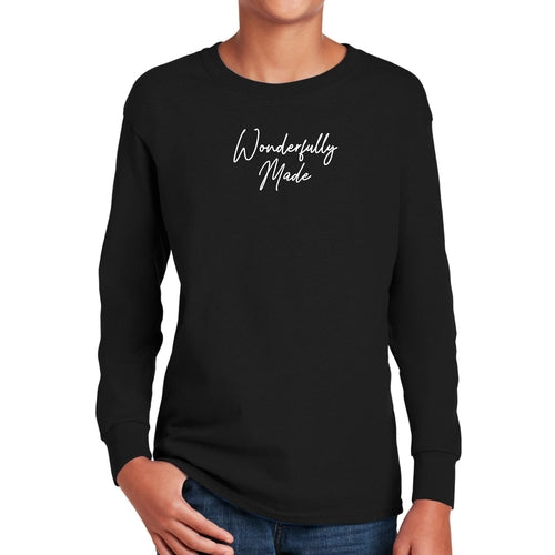 Youth Long Sleeve Graphic T-shirt, Wonderfully Made