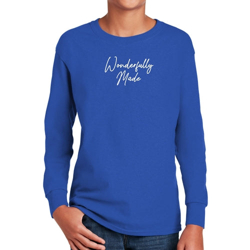 Youth Long Sleeve Graphic T-shirt, Wonderfully Made