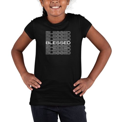 Youth Short Sleeve Graphic T-shirt, Blessed Stacked Print