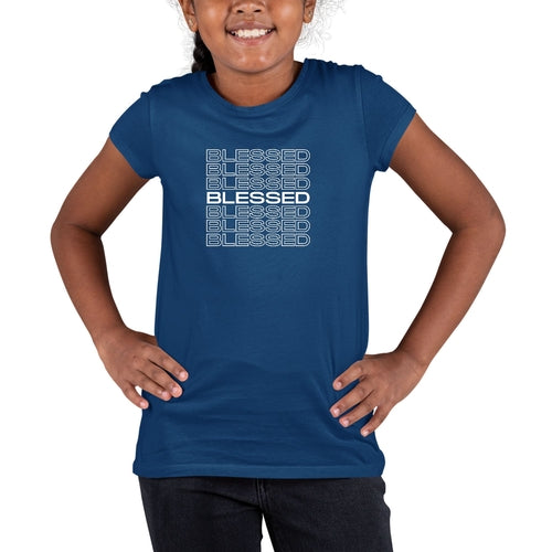 Youth Short Sleeve Graphic T-shirt, Blessed Stacked Print