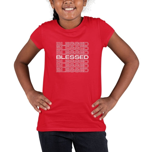 Youth Short Sleeve Graphic T-shirt, Blessed Stacked Print