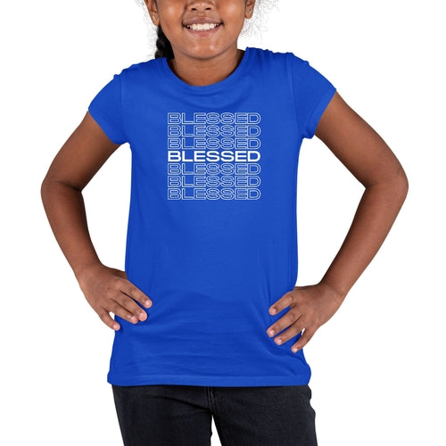 Youth Short Sleeve Graphic T-shirt, Blessed Stacked Print